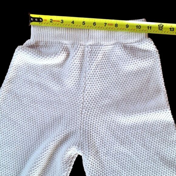 Sincerely Jules Wide Leg Boho Beach Pants Cream Chunky Thermal Knit Cotton XS - Picture 8 of 16